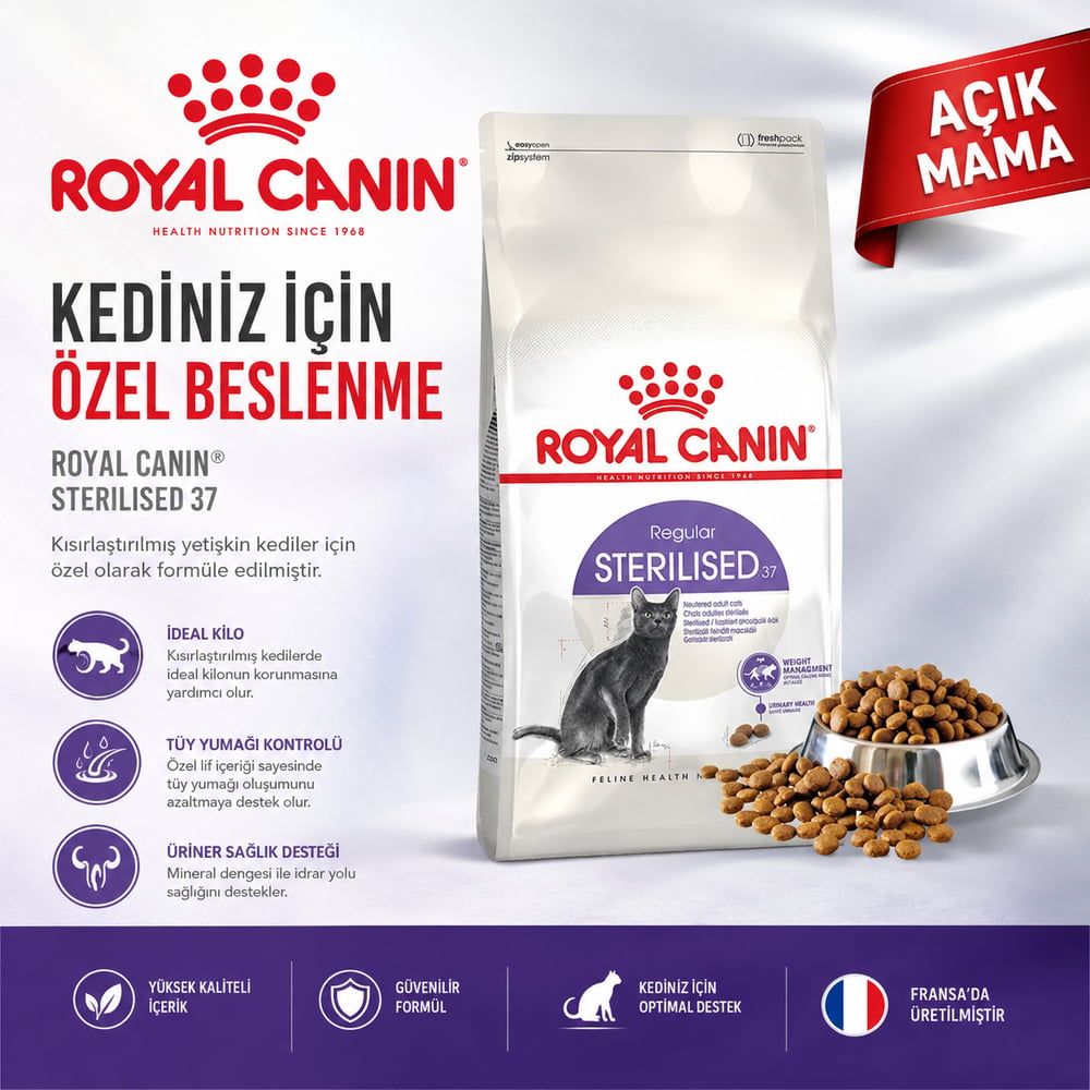 Royal Canın Sterılısed 37 Kısırlaştırılmış Kedi Maması Açık Mama 1Kg