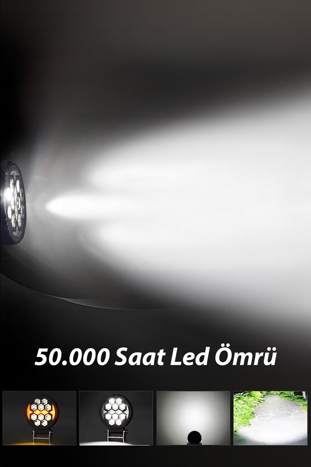 2 Adet 20W 8 Mercek LED Yuvarlak Off Road Beyaz Aydınlatma Sarı Çakar Modlu Çalışma Lambası 12V-24V Demir Döküm Siyah Renk