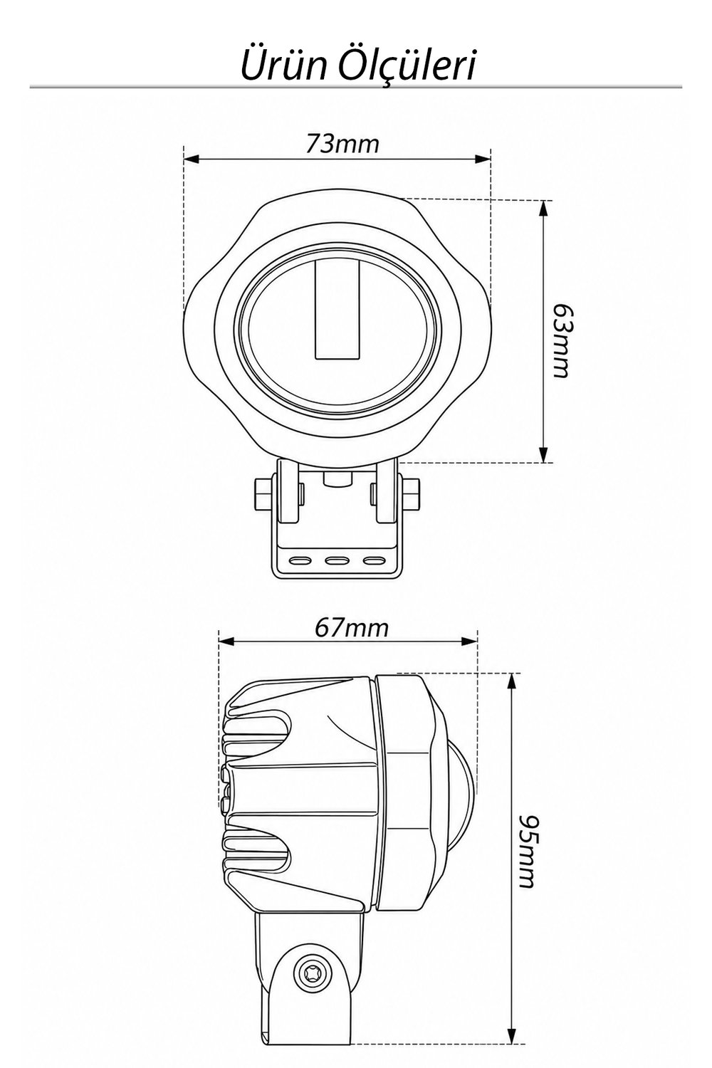 Motosiklet Sis Lambası 2 ADET Mercekli Çift Renkli Beyaz ve Sarı 12V-24V Döküm Gövde 20 W