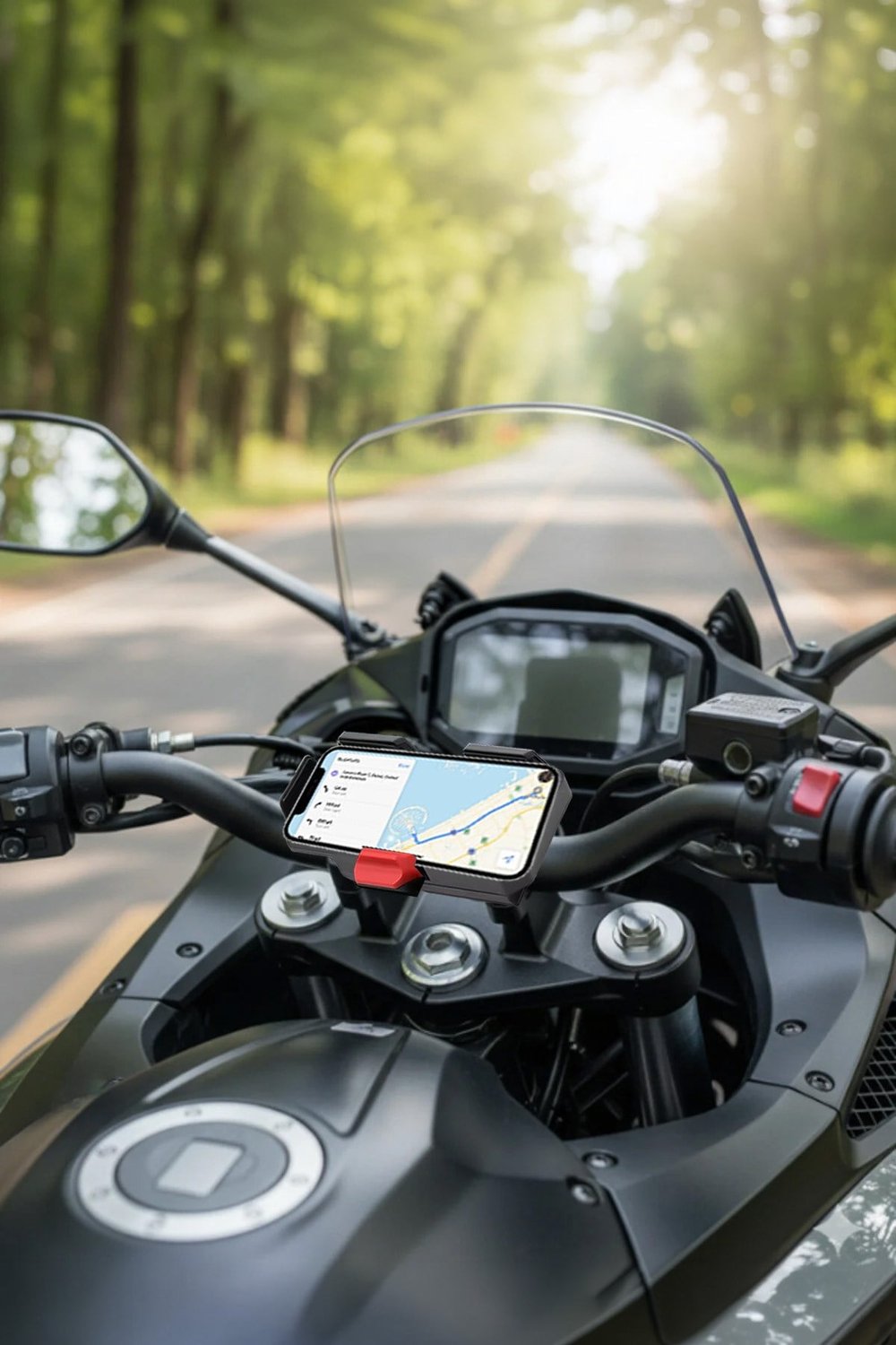 BMW GS Ve Universal Uyumlu Kablosuz Şarjlı Telefon Tutacağı Tüm Yıllar ABS Plastik Siyah Kırmızı Renk