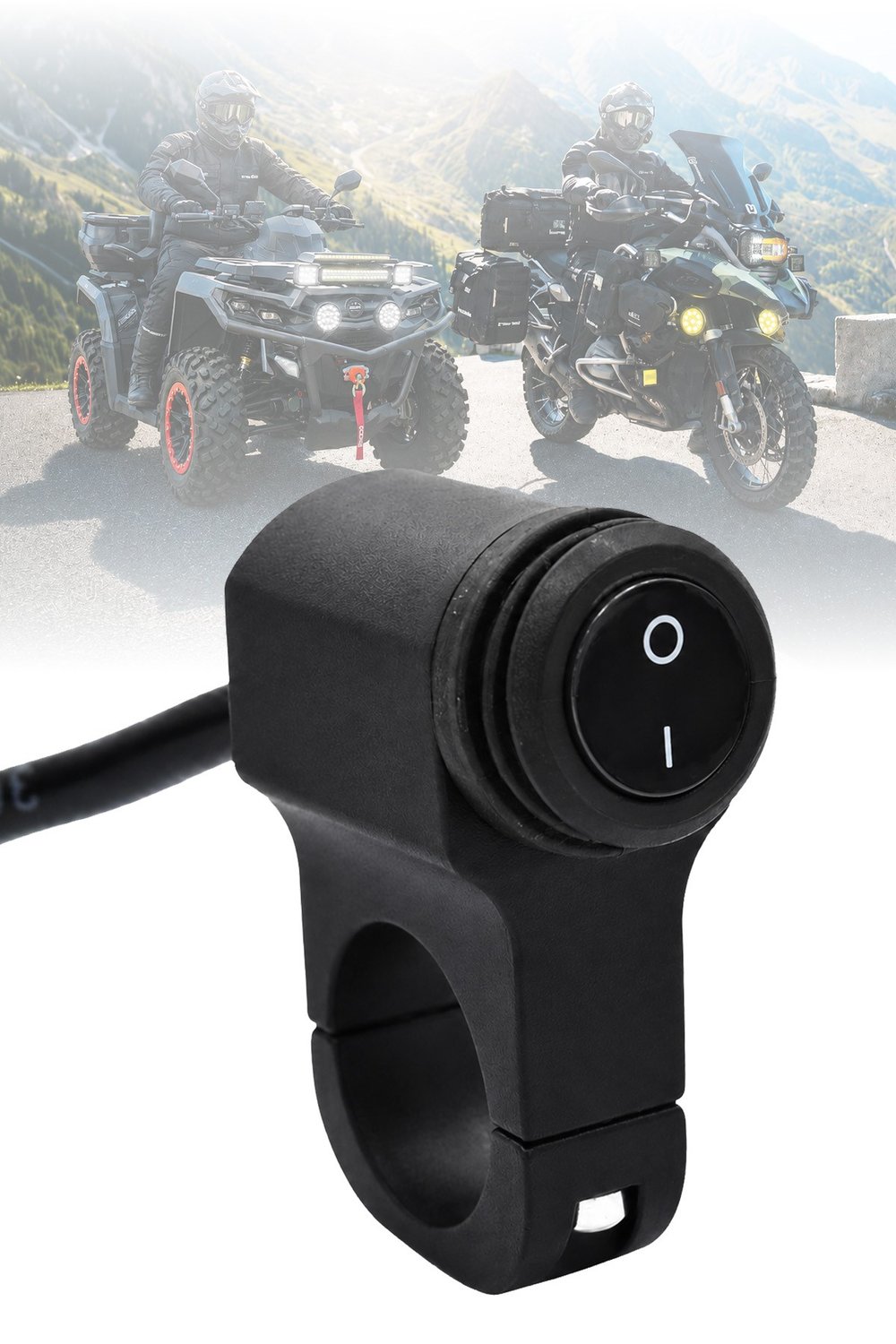 Gidon Anahtarı Tek Fonksiyonlu Aç Kapa Tuşlu Motosiklet Sis Farı Off Road Led Kontrol Switchi Gidon Bağlantılı Kablolu Demir Döküm Siyah Renk