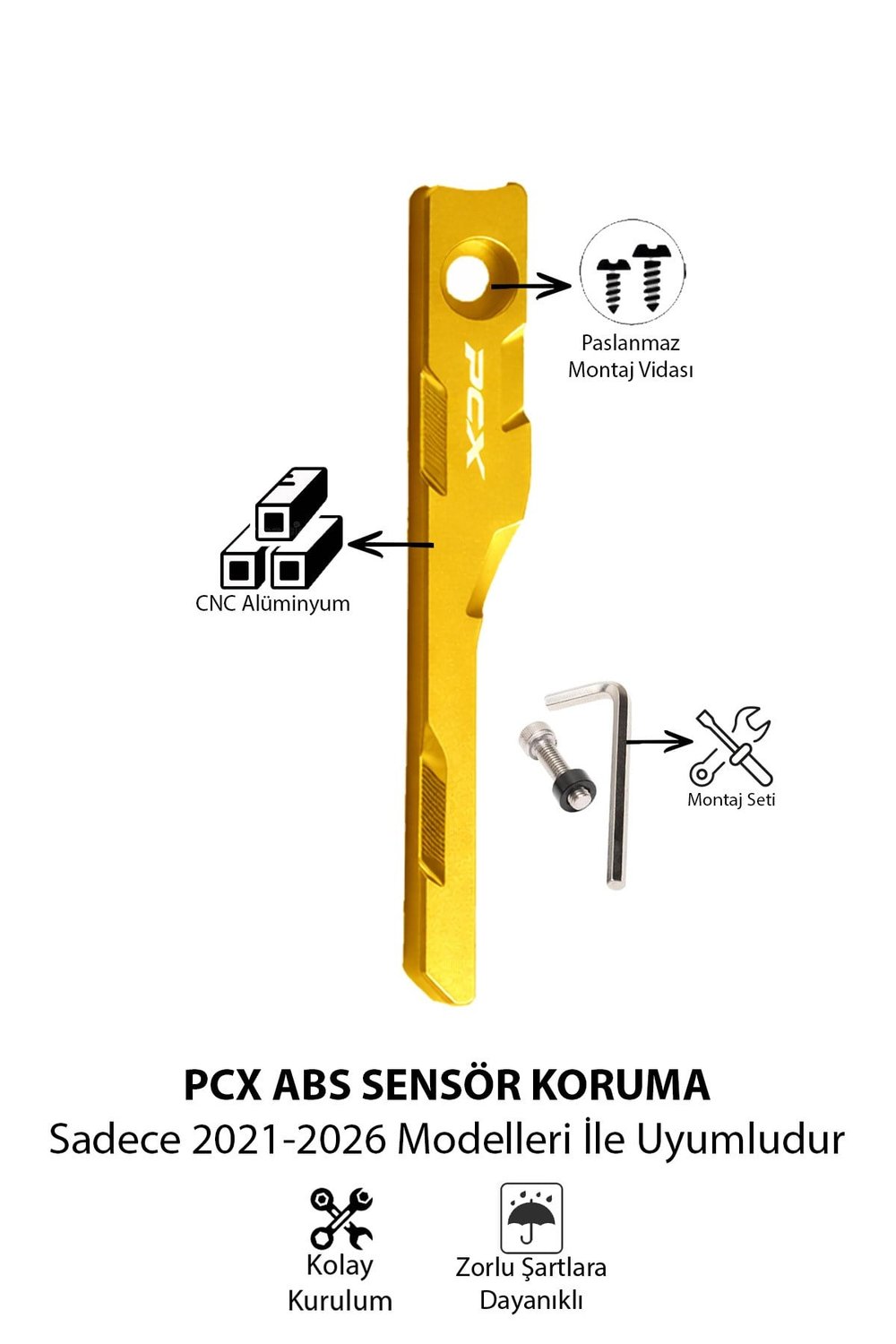 Honda Pcx Uyumlu Abs Sensör Koruma 2021-2026 Cnc Gold