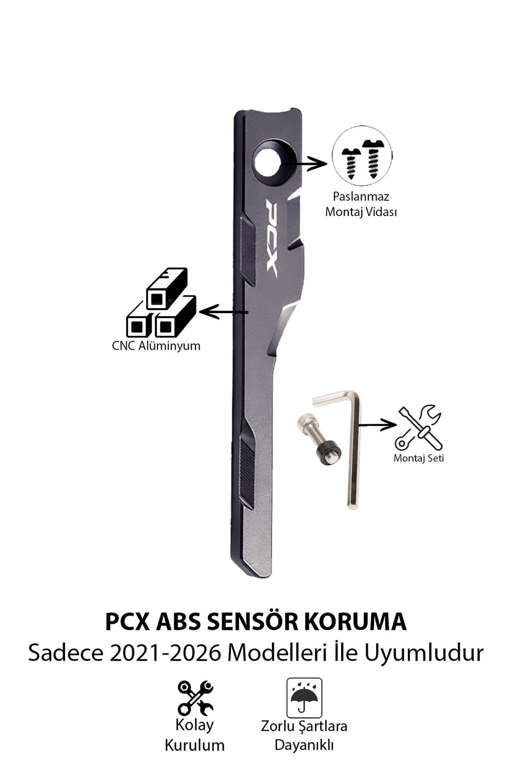 Honda Pcx Uyumlu Abs Sensör Koruma 2021-2026 Cnc Titanyum