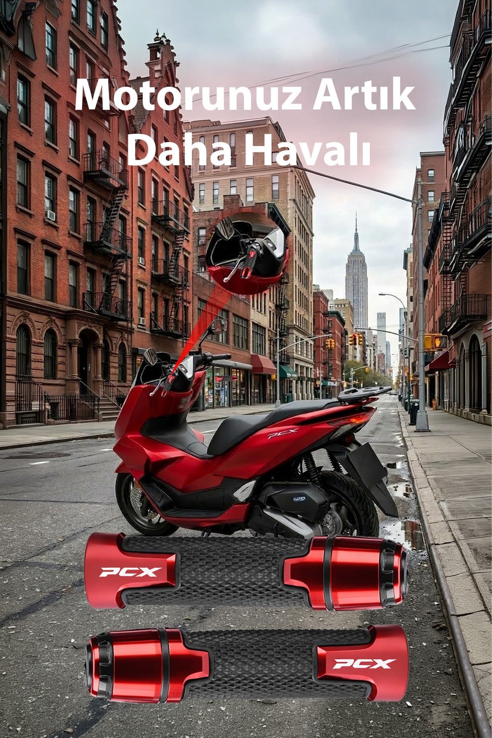 Honda Pcx Uyumlu Alüminyum Elcik 2020-2026 Cnc Kırmızı