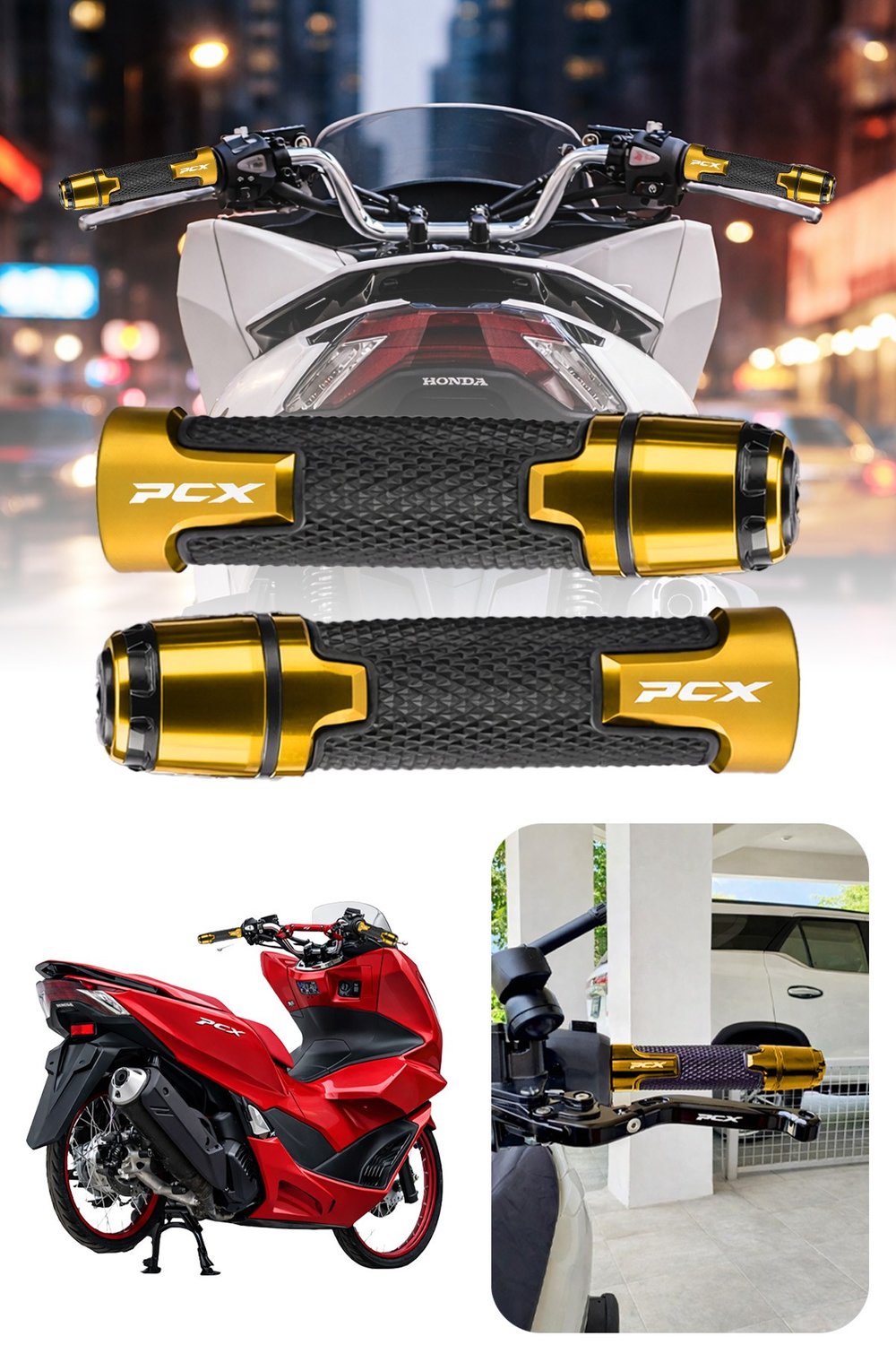 Honda Pcx Uyumlu Alüminyum Elcik 2020-2026 Cnc Gold