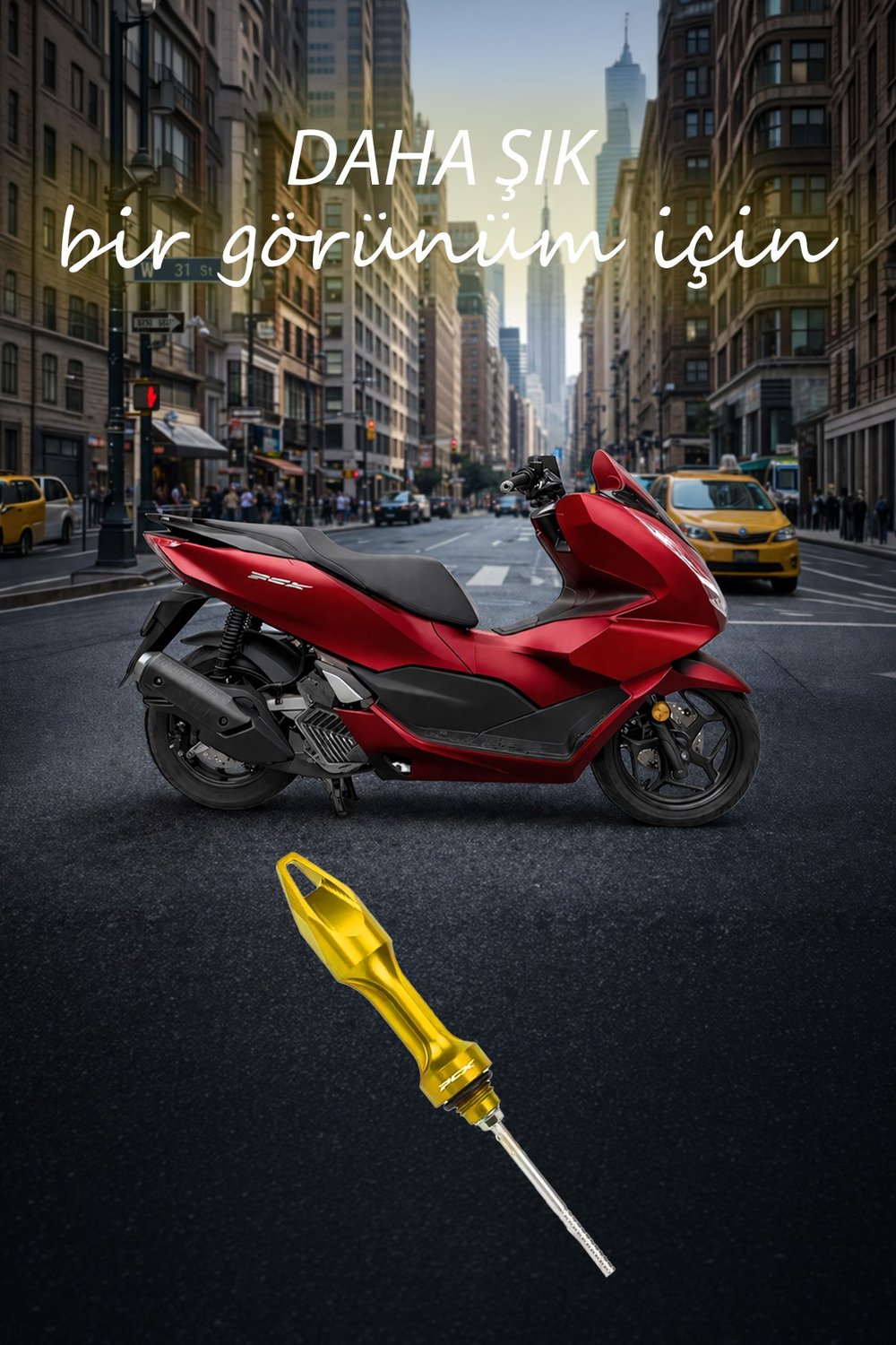 Honda Pcx Uyumlu Yağ Çubuğu 2020-2026 Cnc Gold