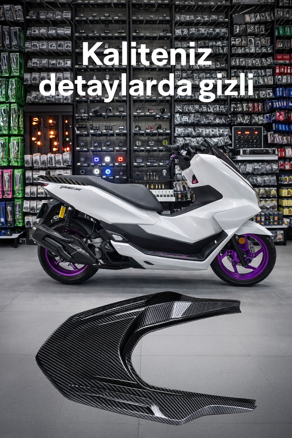 Honda Pcx Uyumlu Arka Sele V 2021-2026 Karbon Desen