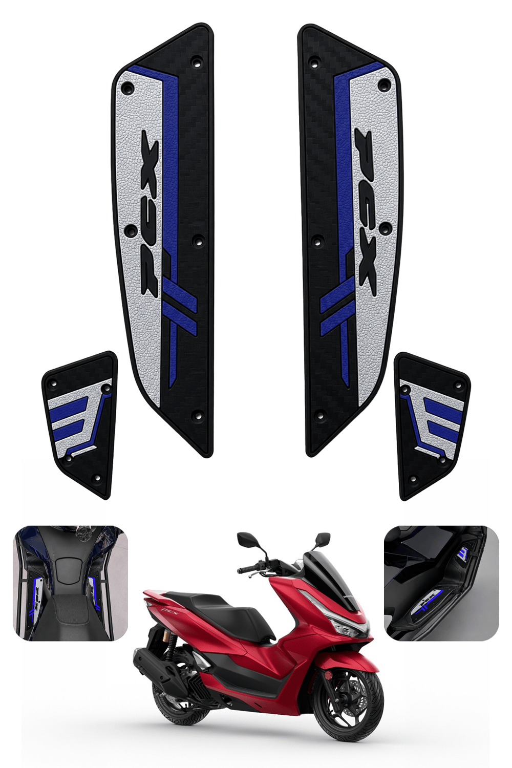 Honda Pcx Uyumlu Basamak Seti 2025-2026 Silikon V1 Mavi