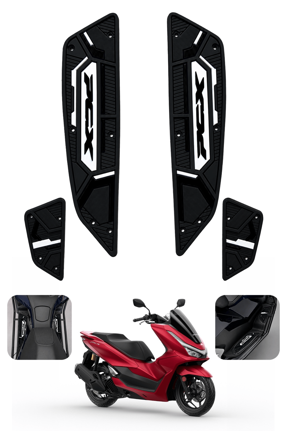 Honda Pcx Uyumlu Basamak Seti 2025-2026 Silikon V2 Siyah