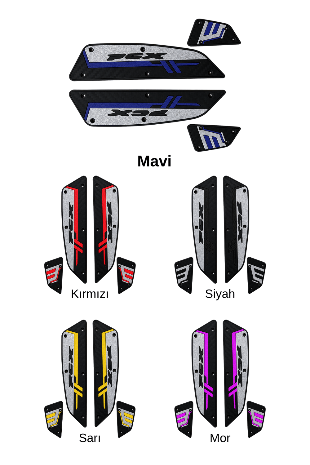 Honda Pcx Uyumlu Basamak Seti 2025-2026 Silikon V1 Mavi