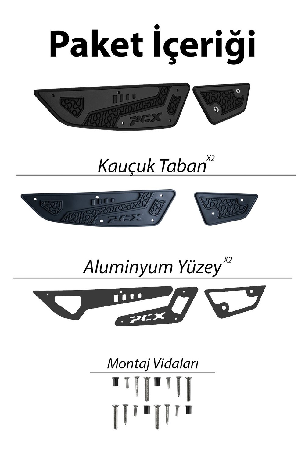 Honda Pcx Uyumlu Basamak Seti 2025 Cnc Siyah
