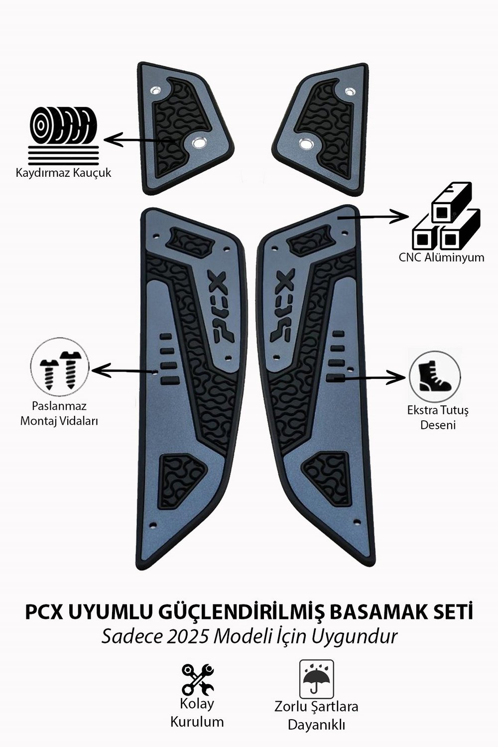 Honda Pcx Uyumlu Basamak Seti 2025 Cnc Titanyum