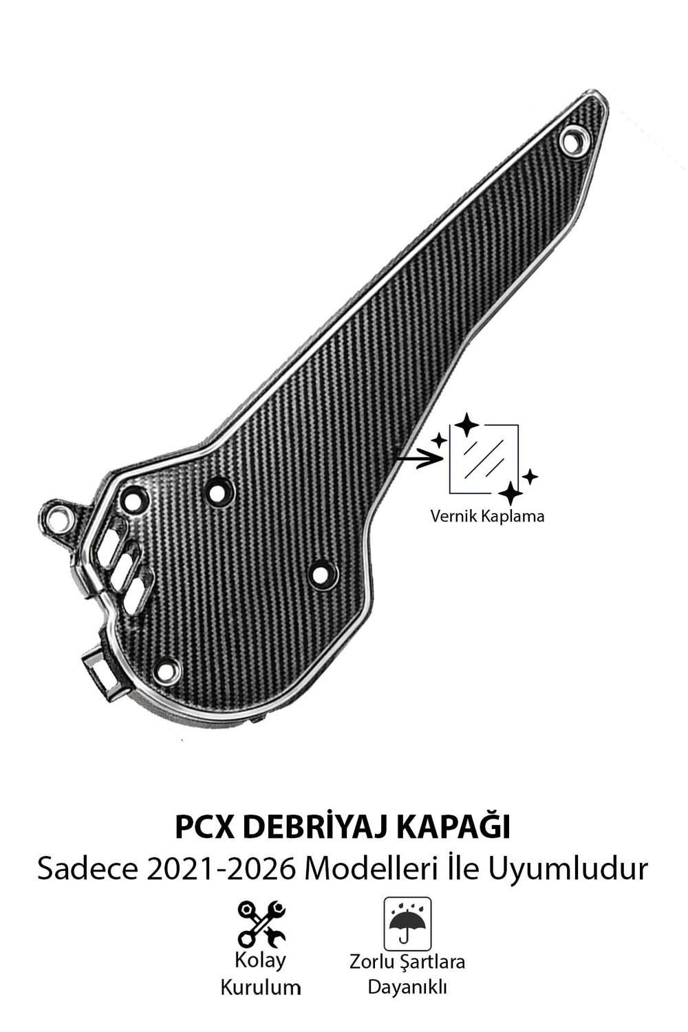 Honda Pcx Uyumlu Debriyaj Kapağı 2021-2026 Karbon Desen