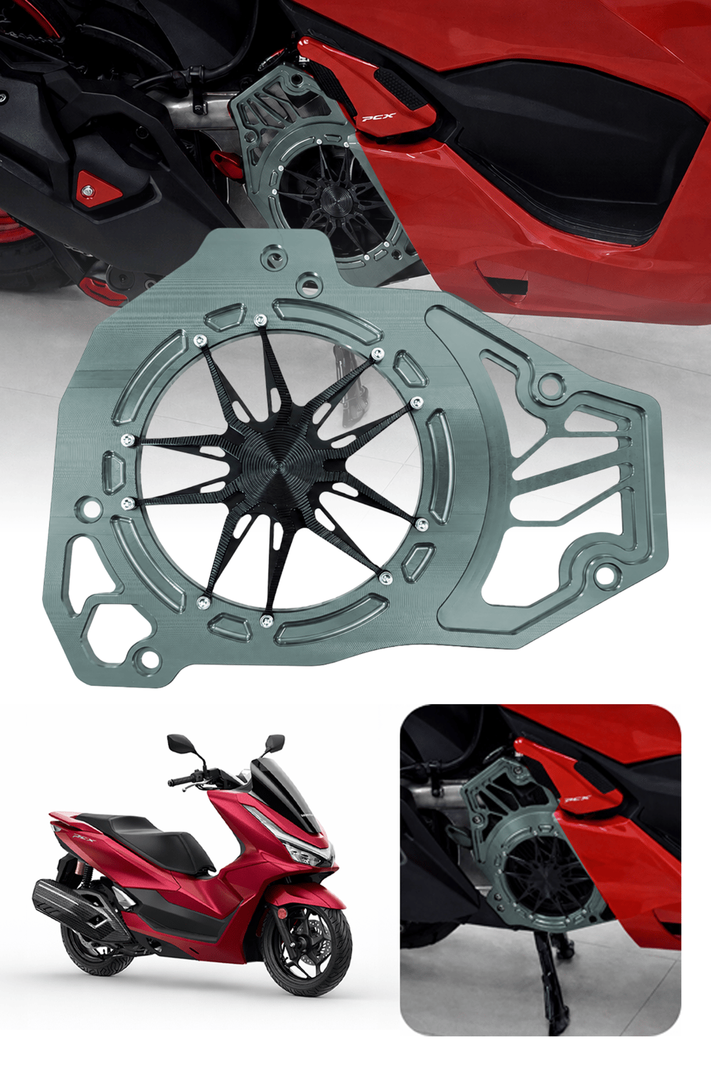 Honda Pcx Uyumlu Deniz Yıldızı Radyatör Koruması 2021-2026 Cnc Titanyum
