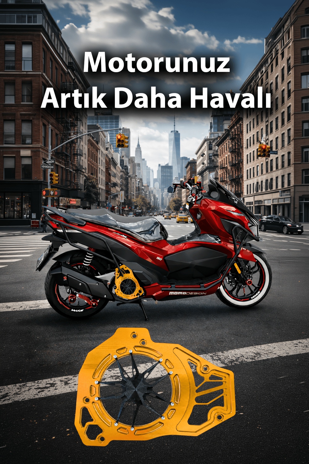 Honda Pcx Uyumlu Deniz Yıldızı Radyatör Koruması 2021-2026 Cnc Gold