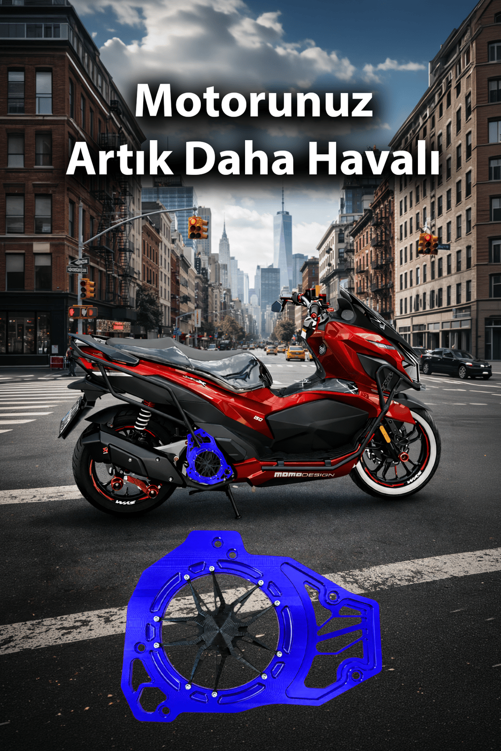 Honda Pcx Uyumlu Deniz Yıldızı Radyatör Koruması 2021-2026 Cnc Mavi