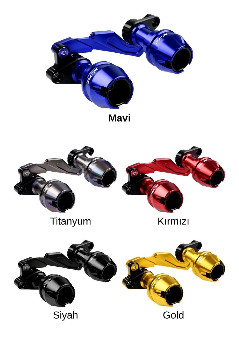 Honda Pcx Uyumlu Egzoz Koruma Takozu 2021-2026 Cnc Mavi