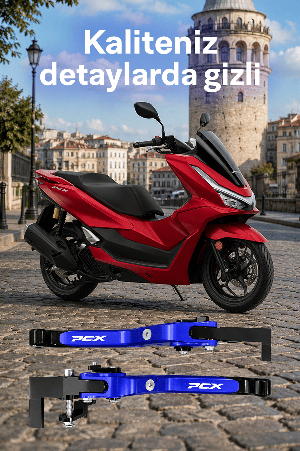 Honda Pcx Uyumlu El Frenli Manet 2025-2026 Cnc Mavi