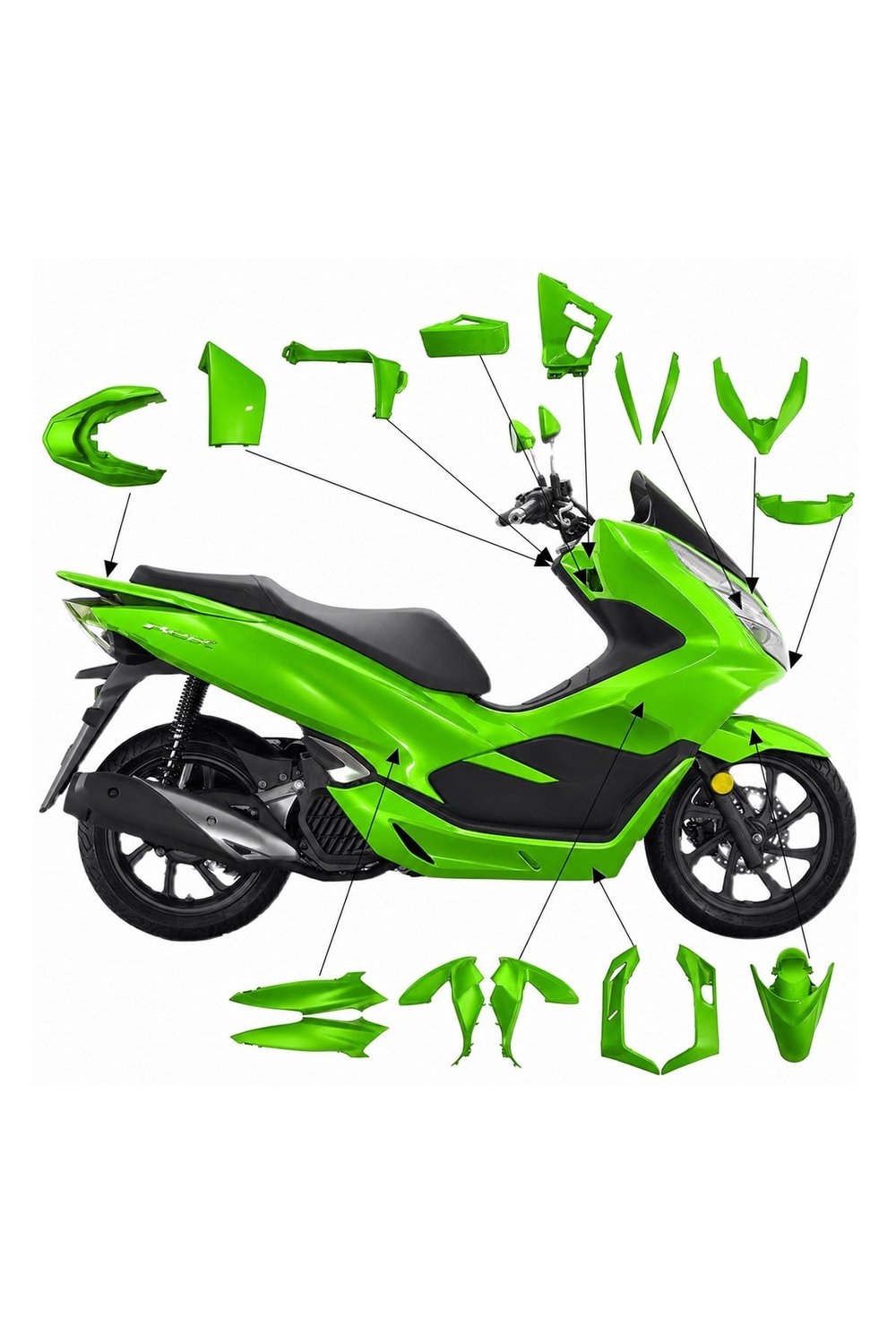 Honda Pcx Uyumlu Full Grenaj Seti 2021-2024 Yeşil