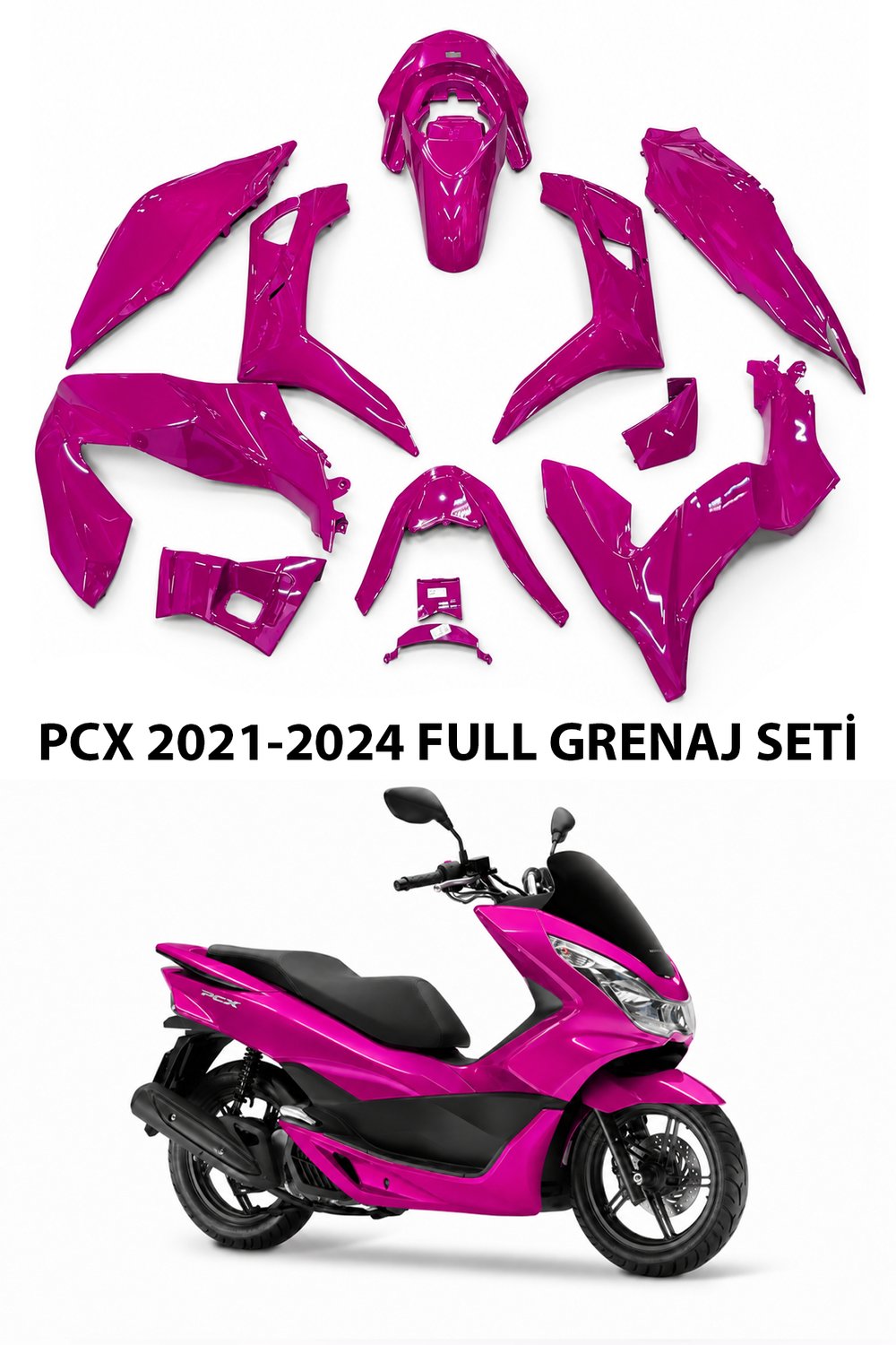 Honda Pcx Uyumlu Full Grenaj Seti 2021-2024 Fuşya