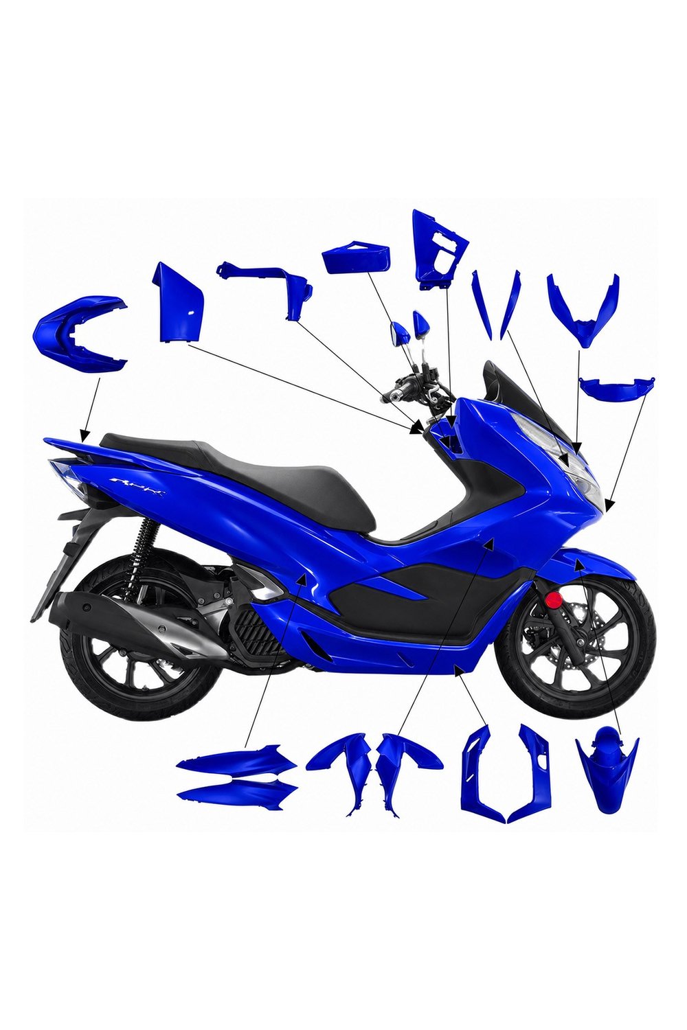 Honda Pcx Uyumlu Full Grenaj Seti 2021-2024 Mavi