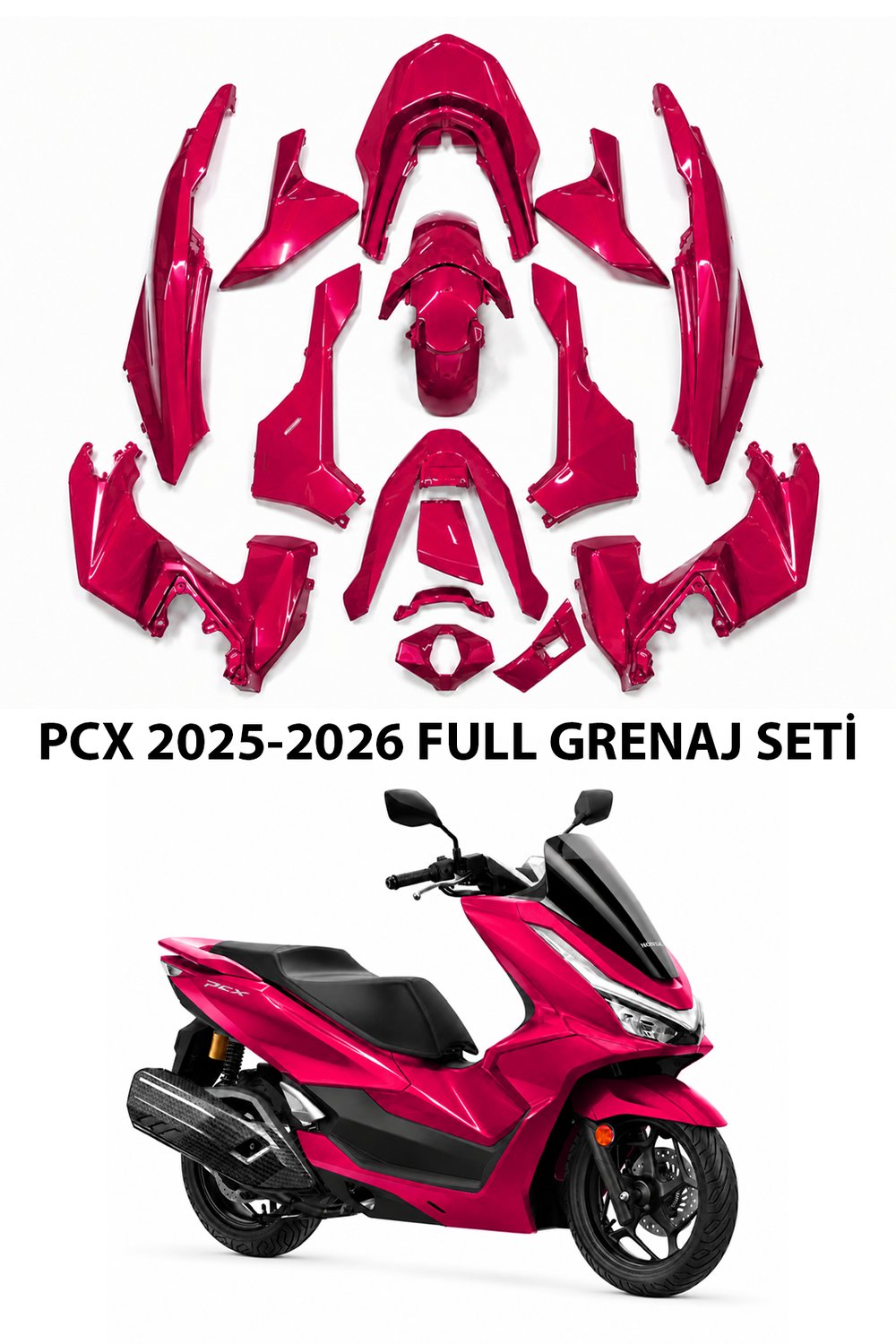 Honda Pcx Uyumlu Full Grenaj Seti 2025-2026 Pembe
