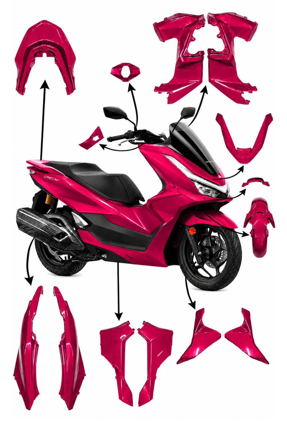 Honda Pcx Uyumlu Full Grenaj Seti 2025-2026 Pembe