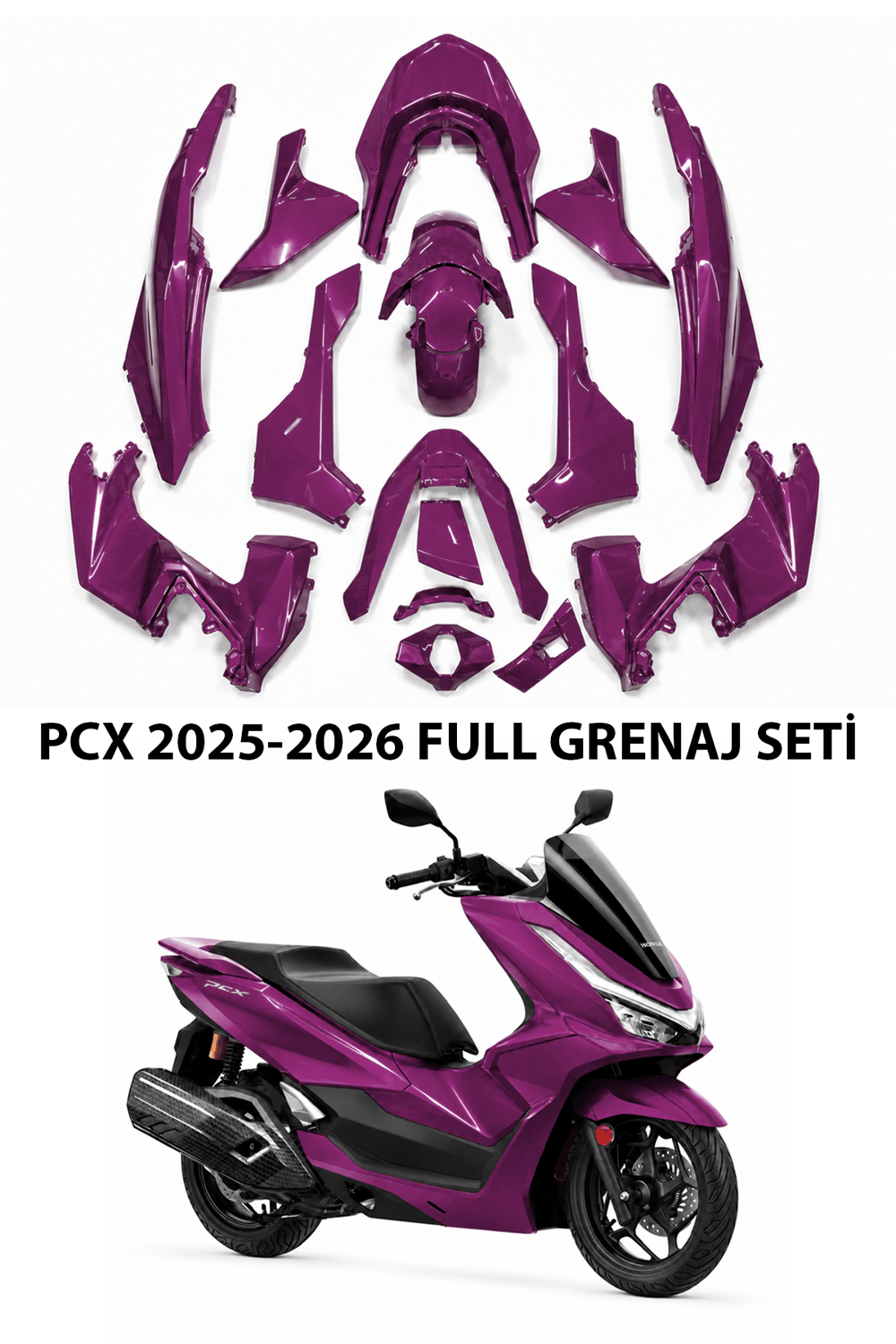 Honda Pcx Uyumlu Full Grenaj Seti 2025-2026 Mor