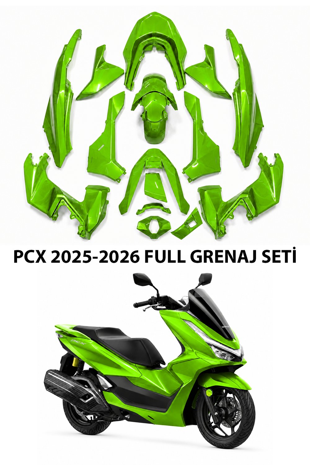 Honda Pcx Uyumlu Full Grenaj Seti 2025-2026 Yeşil