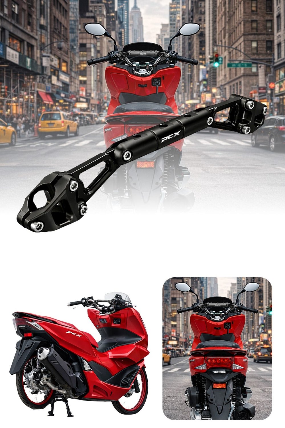 Honda Pcx Uyumlu Gidon Barı 2021-2024 Cnc Siyah