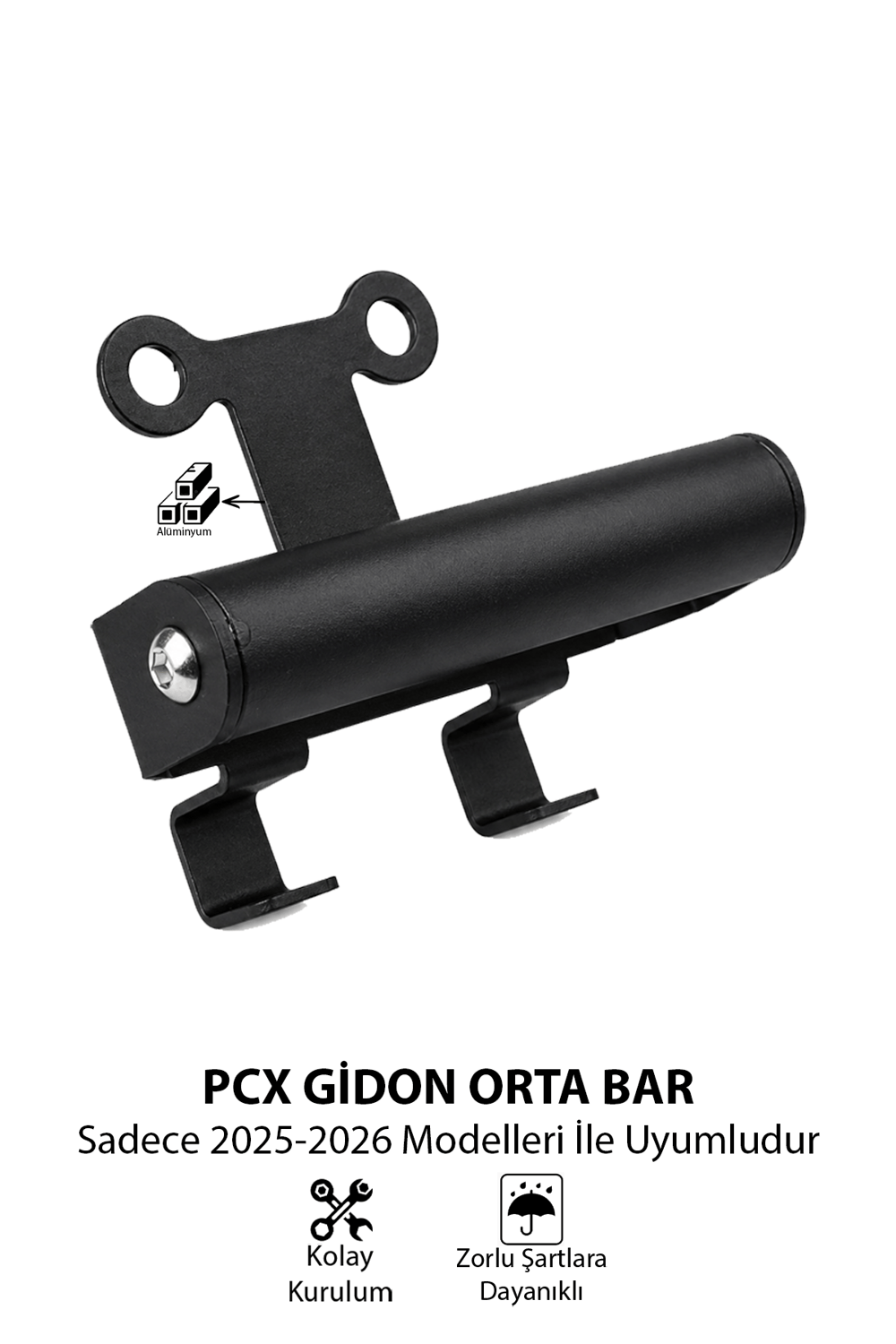 Honda Pcx Uyumlu Gidon Orta Bar 2025-2026 Cnc Siyah