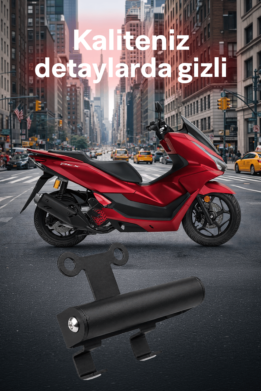 Honda Pcx Uyumlu Gidon Orta Bar 2025-2026 Cnc Siyah