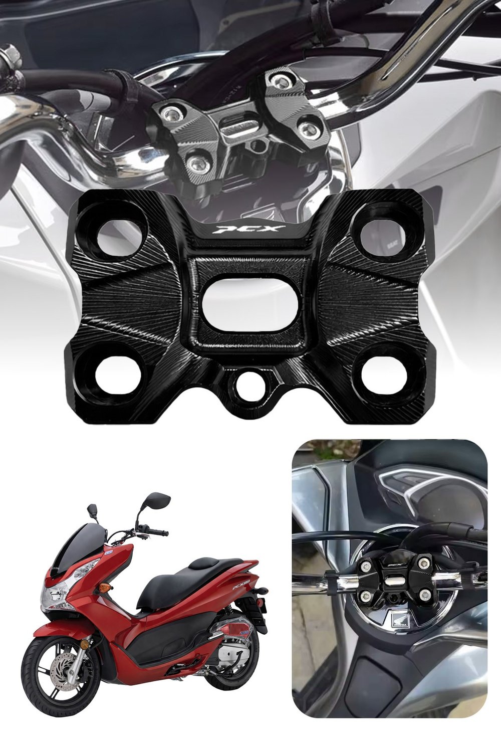 Honda Pcx Uyumlu Gidon Yükseltme 2021-2024 Cnc Siyah
