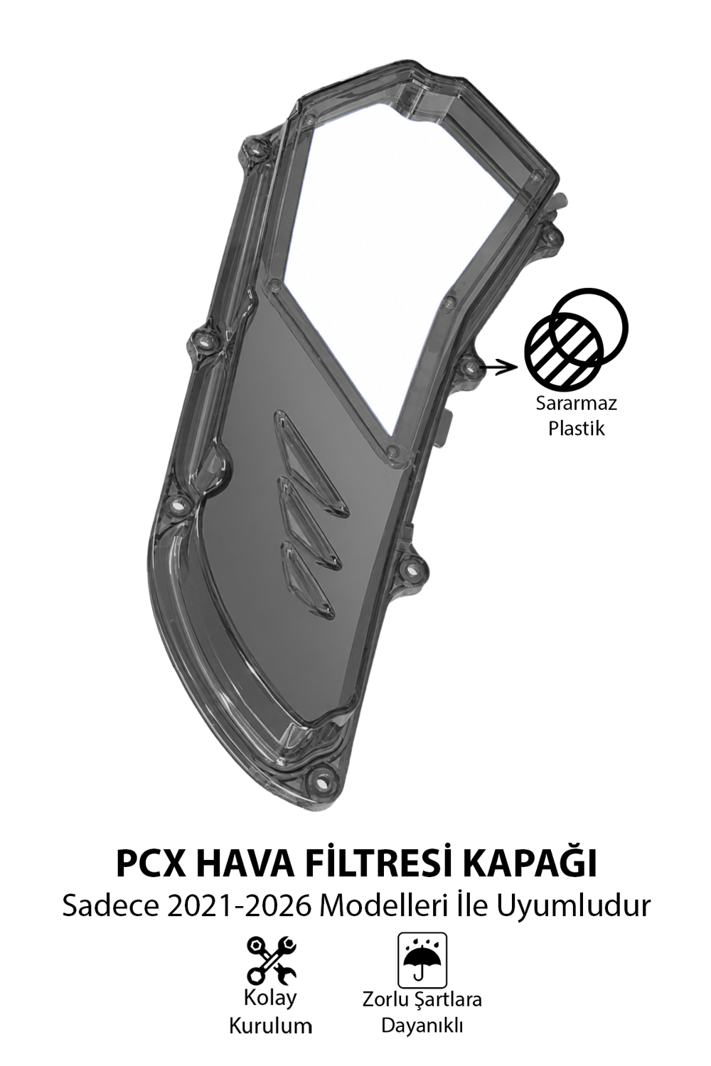 Honda Pcx Uyumlu Hava Filtresi Kapağı V2 2021-2026 Füme