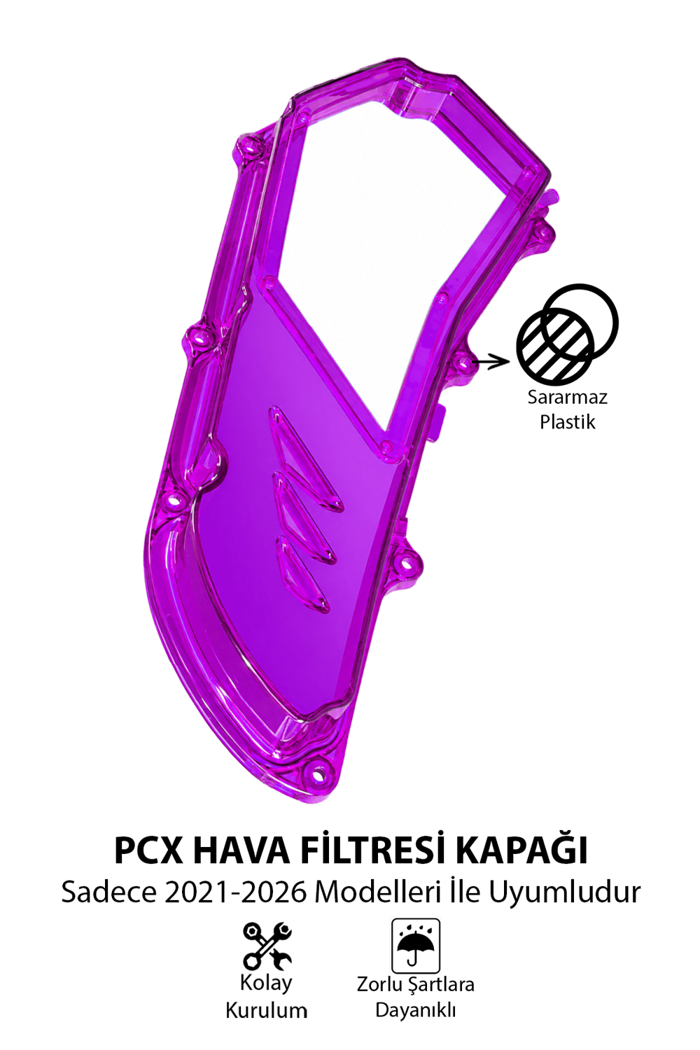 Honda Pcx Uyumlu Hava Filtresi Kapağı V2 2021-2026 Mor