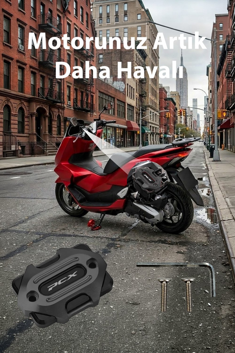 Honda Pcx Uyumlu Hidrolik Kapağı 2020-2026 Cnc Siyah