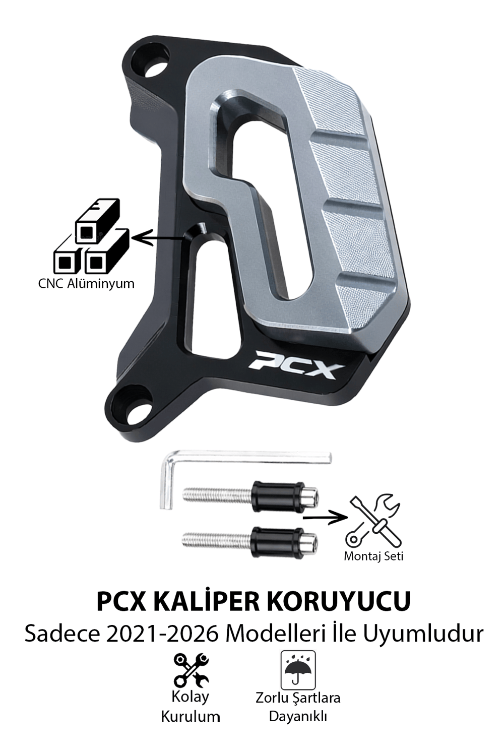 Honda Pcx Uyumlu Kaliper Koruyucu 2021-2026 Cnc Titanyum