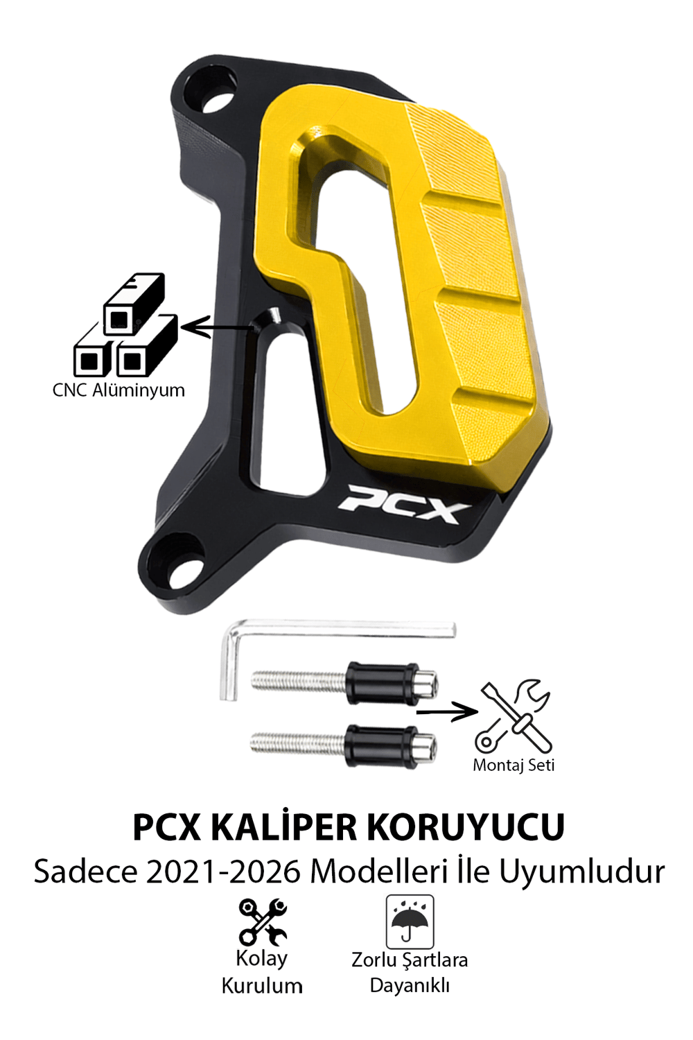 Honda Pcx Uyumlu Kaliper Koruyucu 2021-2026 Cnc Gold