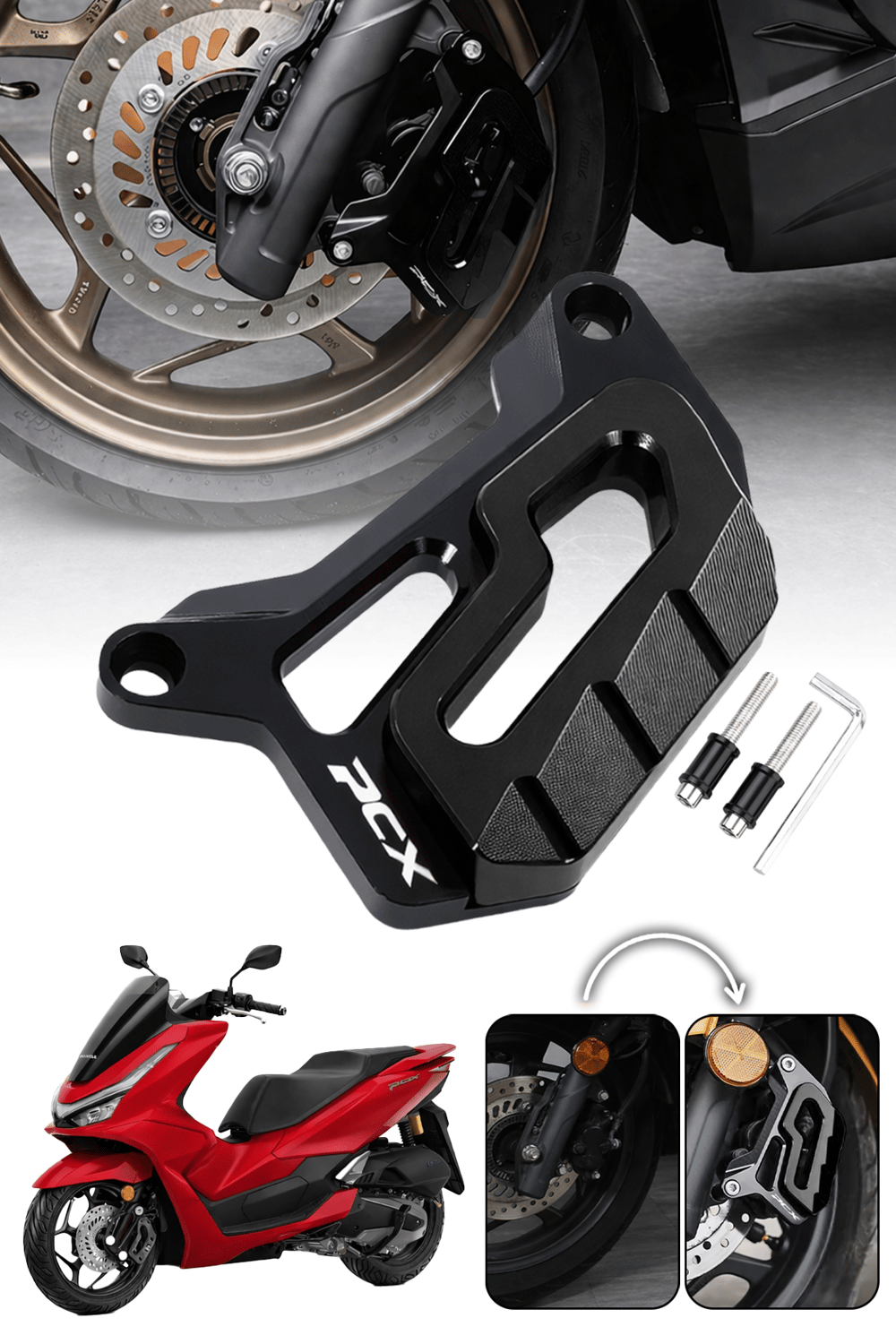 Honda Pcx Uyumlu Kaliper Koruyucu 2021-2026 Cnc Siyah