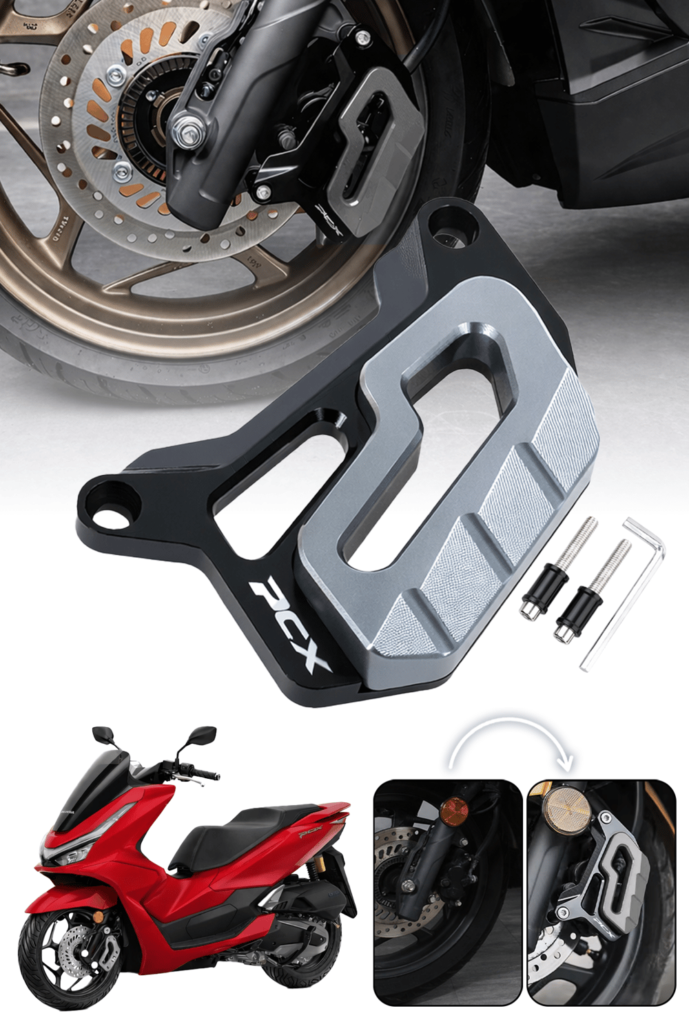 Honda Pcx Uyumlu Kaliper Koruyucu 2021-2026 Cnc Titanyum