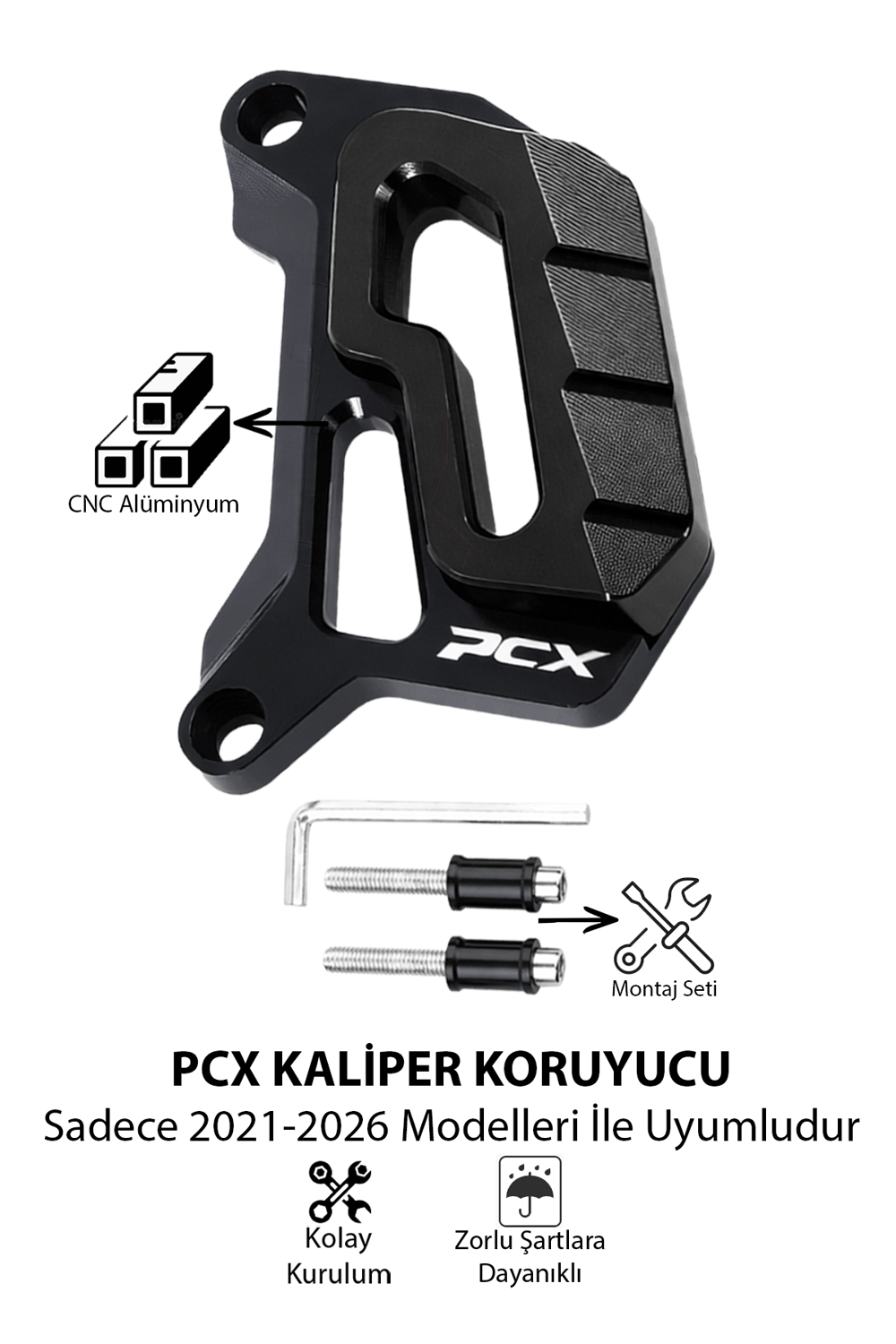 Honda Pcx Uyumlu Kaliper Koruyucu 2021-2026 Cnc Siyah