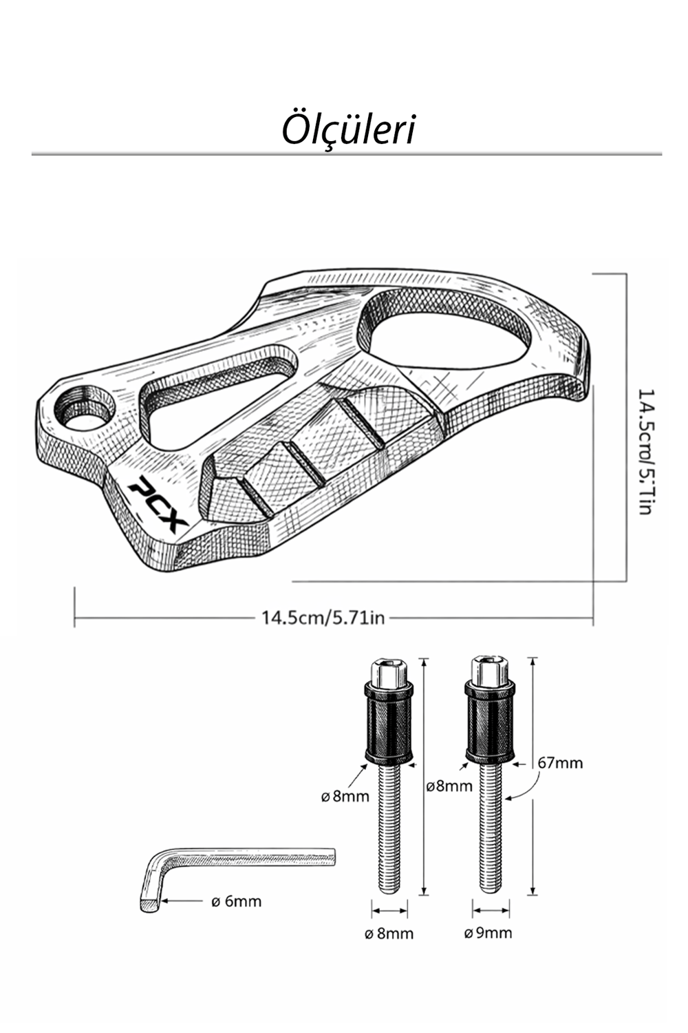 Honda Pcx Uyumlu Kaliper Koruyucu 2021-2026 Cnc Titanyum