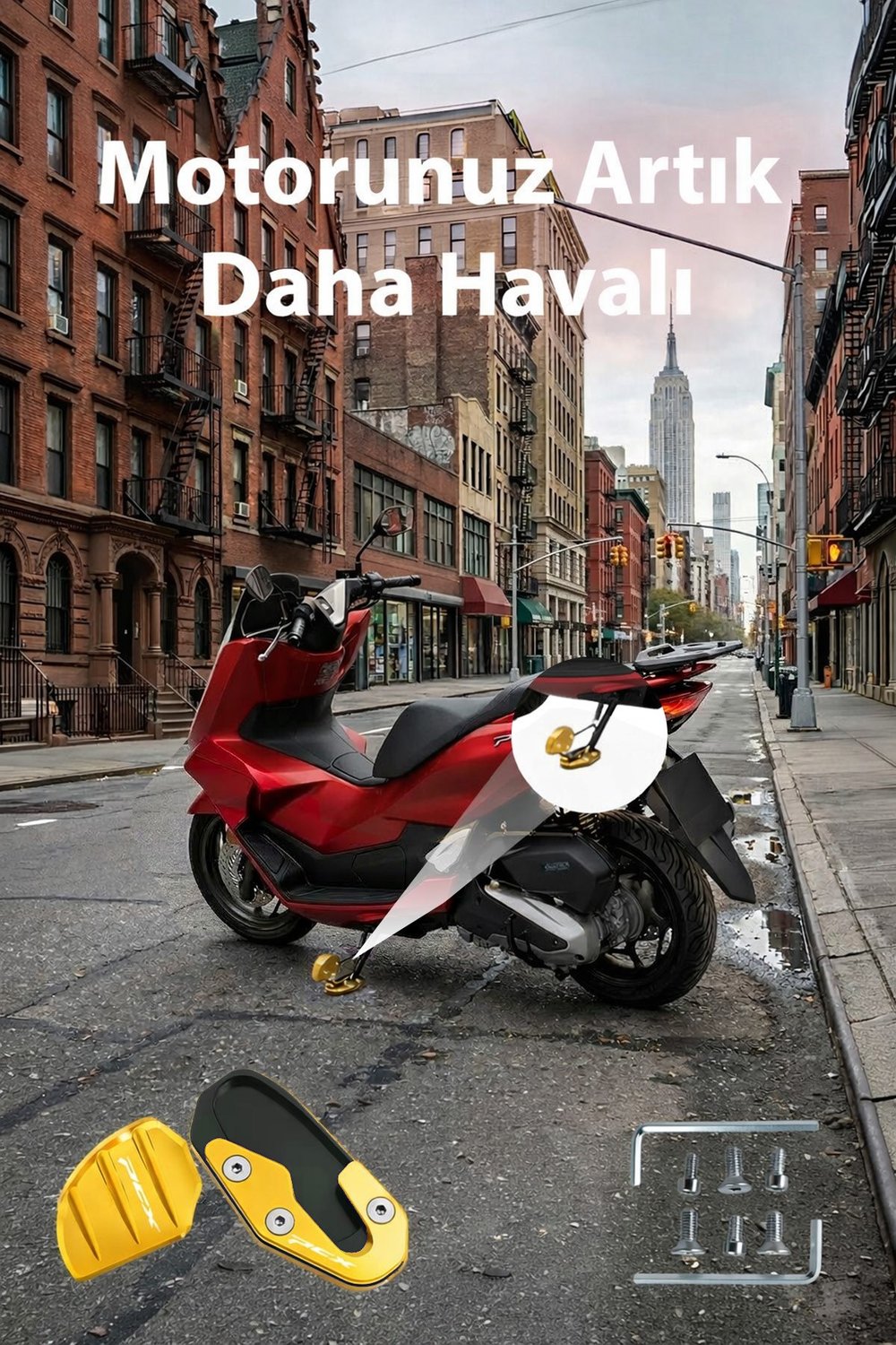 Honda Pcx Uyumlu Kaz Ayağı Koruyucu Seti 2021-2026 Cnc Gold
