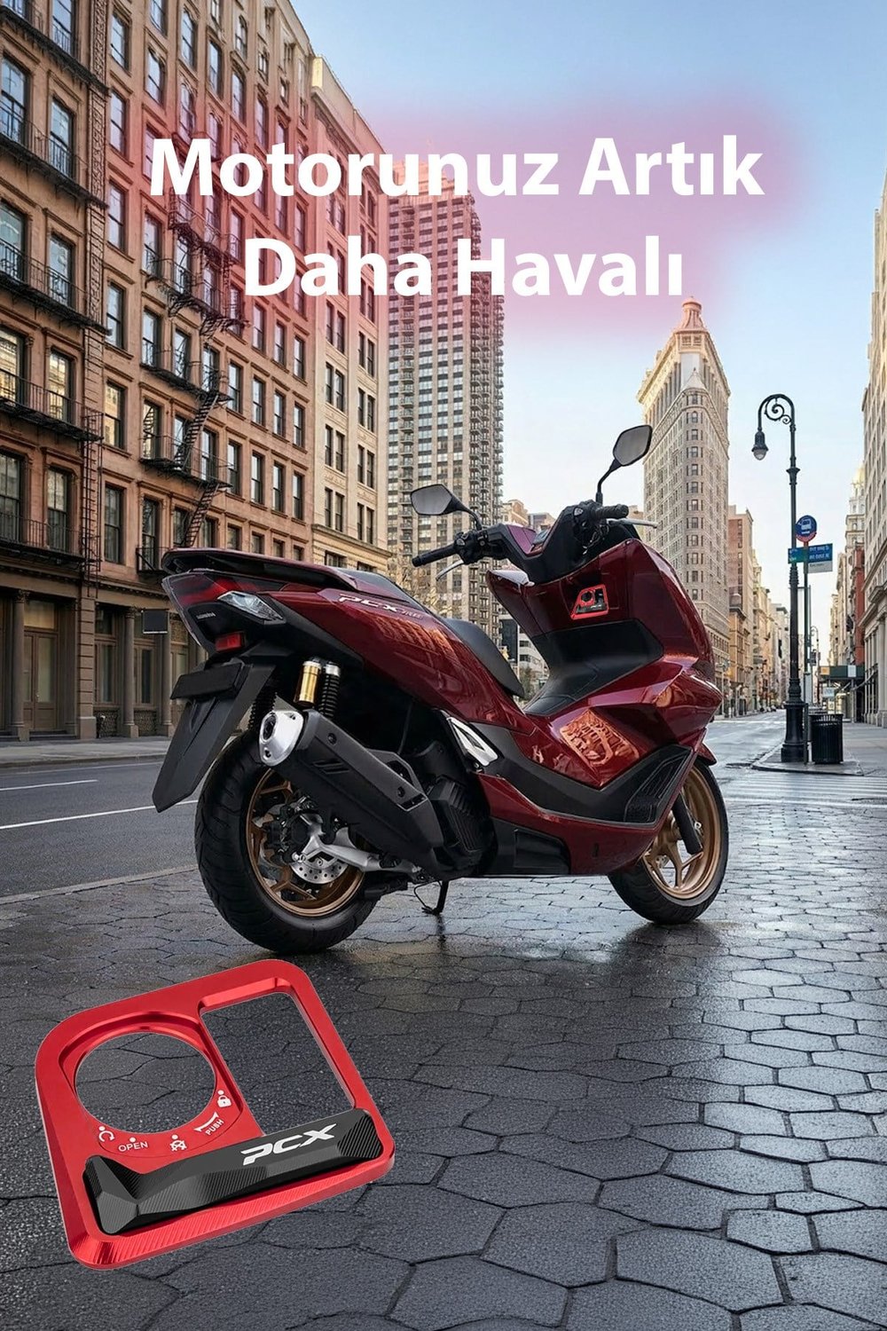 Honda Pcx Uyumlu Kontak Çerçevesi 2021-2026 Cnc Kırmızı