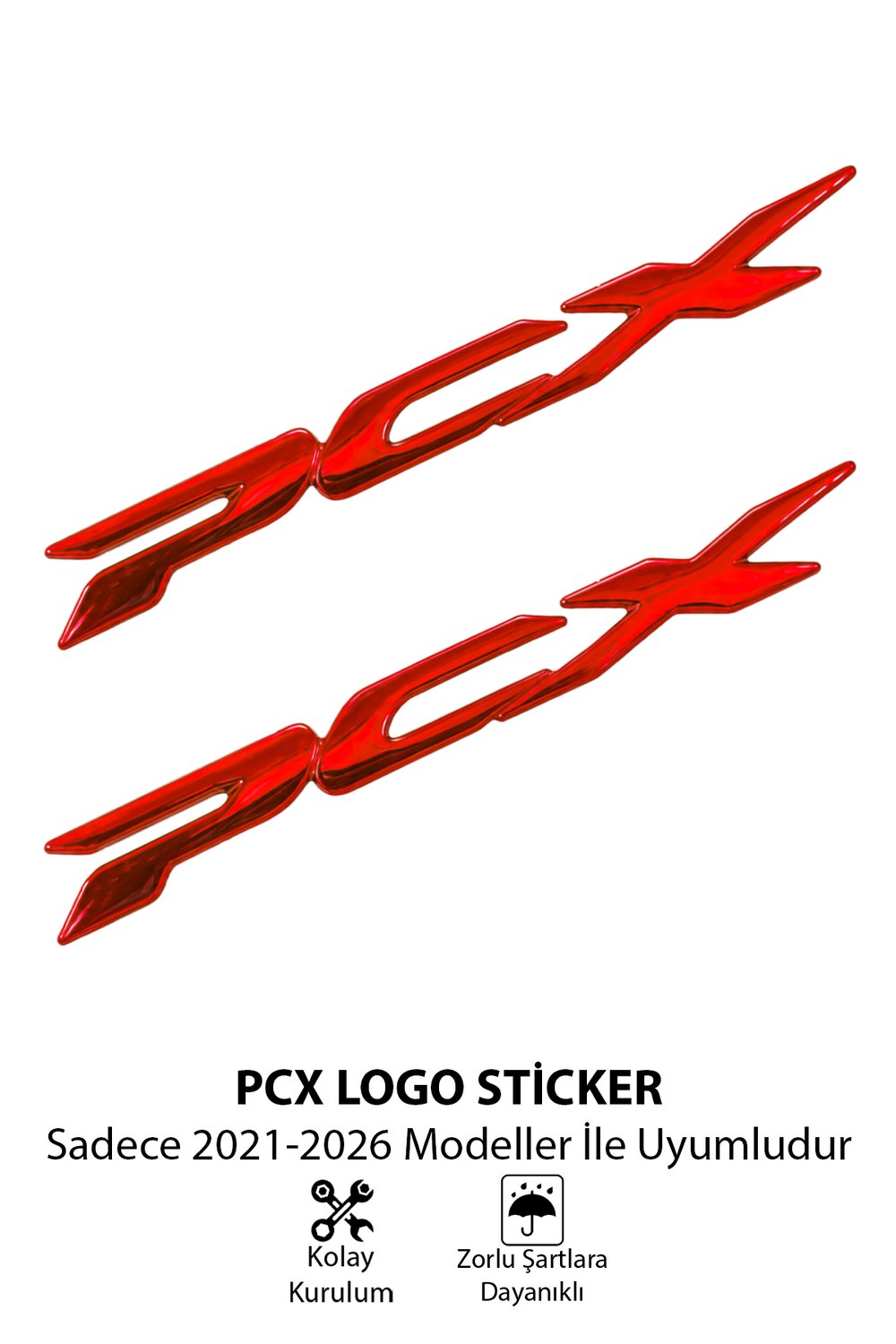 Honda Pcx Uyumlu Logo Sticker 2021-2026 Kırmızı