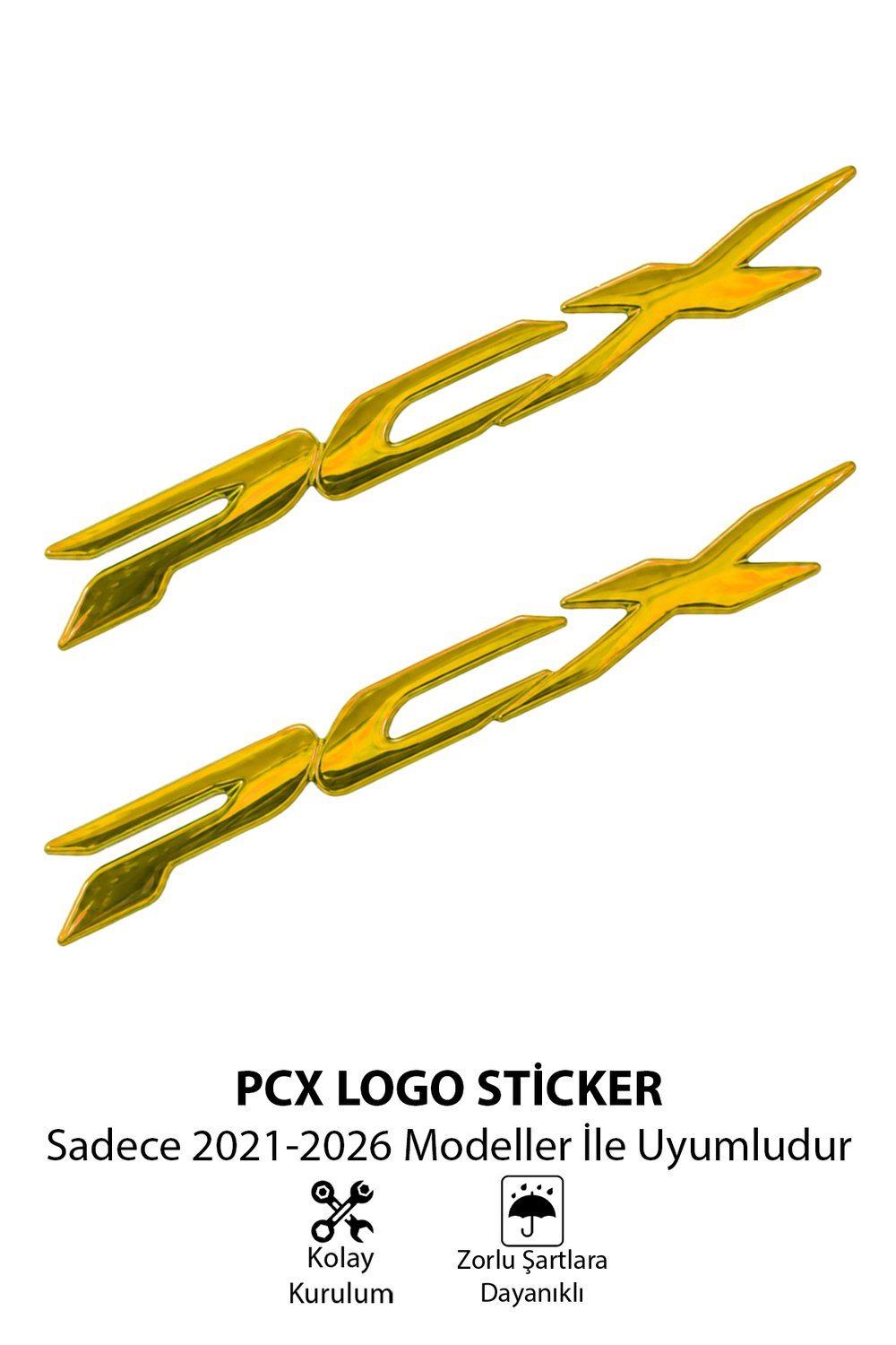 Honda Pcx Uyumlu Logo Sticker 2021-2026 Gold