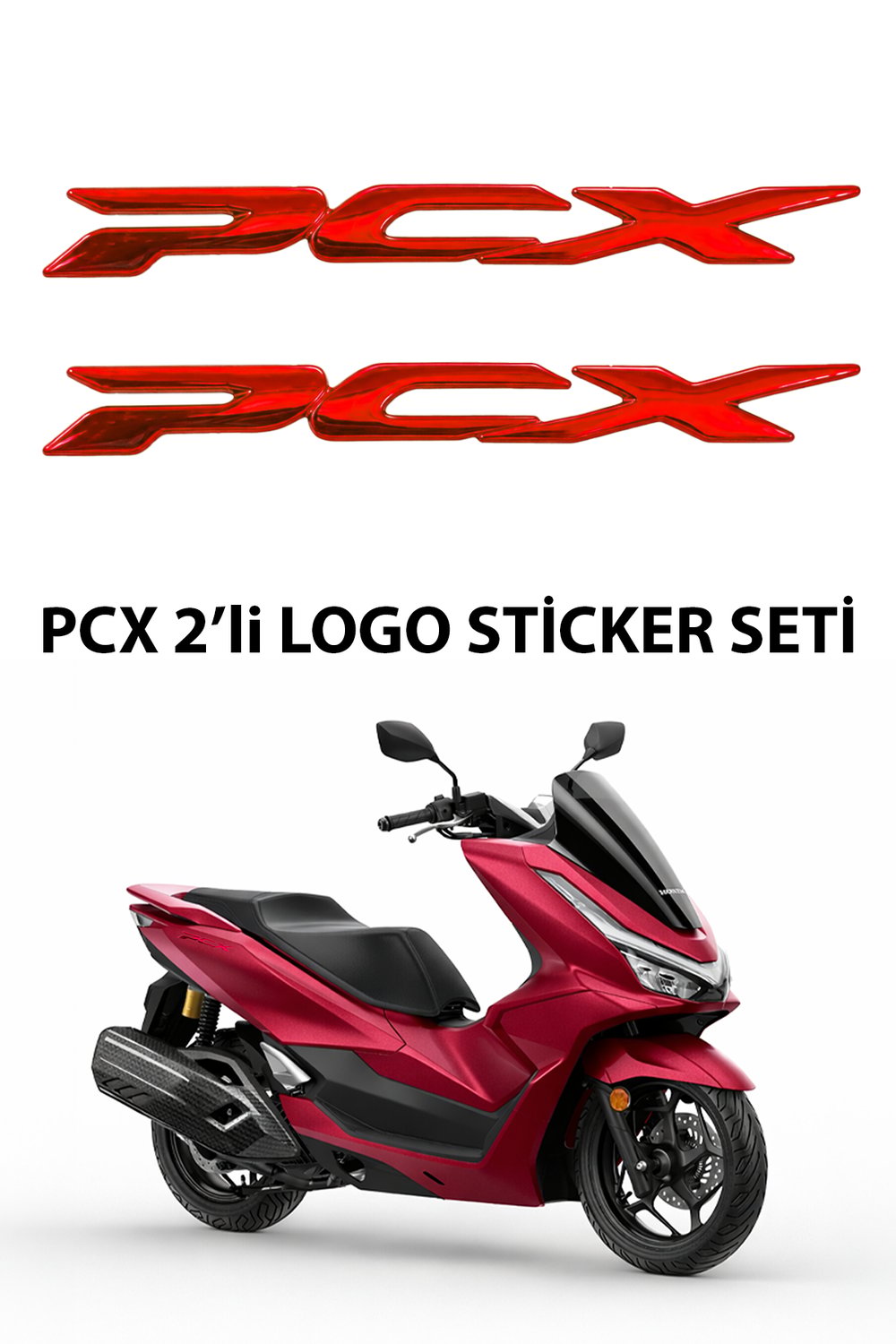 Honda Pcx Uyumlu Logo Sticker 2021-2026 Kırmızı