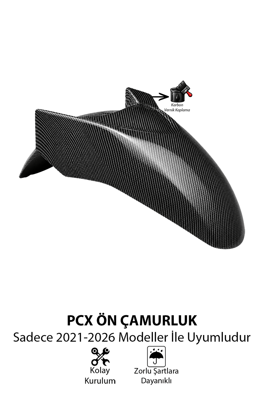 Honda Pcx Uyumlu Ön Çamurluk 2021-2026 Karbon Desen