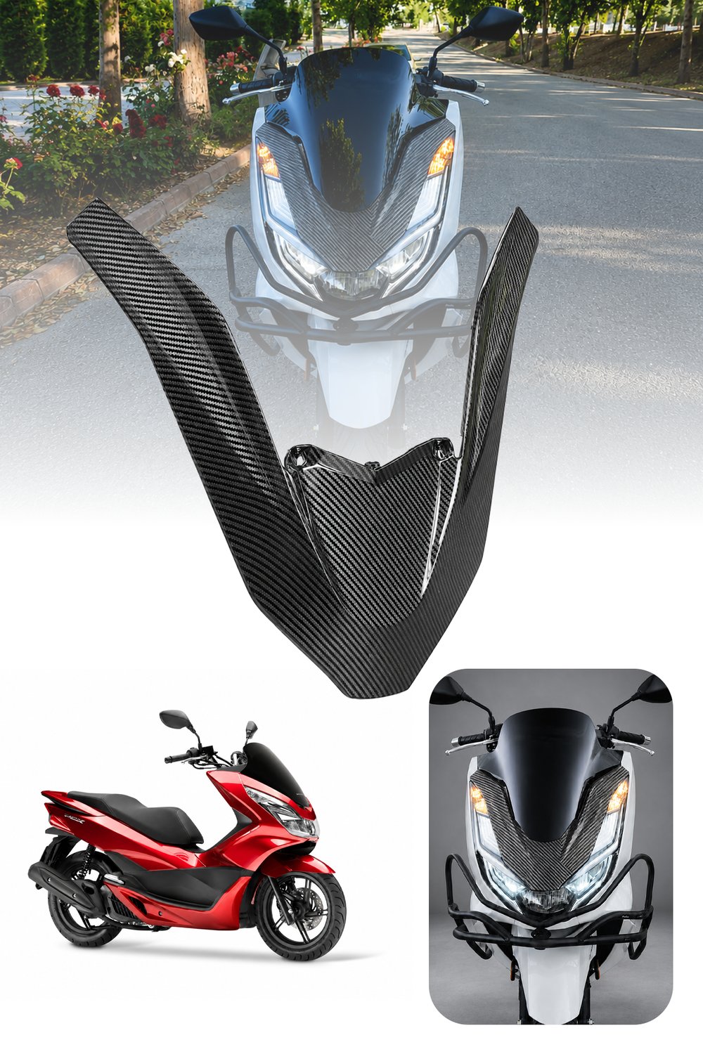 Honda Pcx Uyumlu Ön V 2021-2024 Karbon Desen