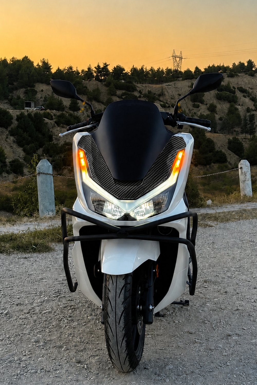 Honda Pcx Uyumlu Ön V 2025-2026 Karbon Desen